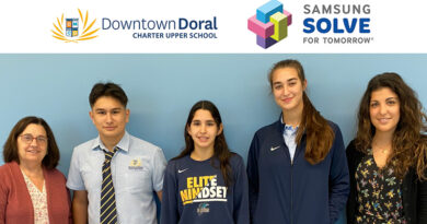 Downtown Doral Charter Upper School is the State Winner in the Samsung Solve for Tomorrow STEM competition.