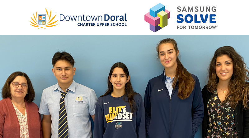 Downtown Doral Charter Upper School is the State Winner in the Samsung Solve for Tomorrow STEM competition.