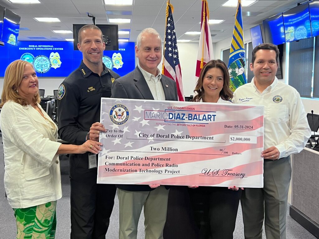 Congressman Mario Diaz-Balart presented $2M for Doral Police